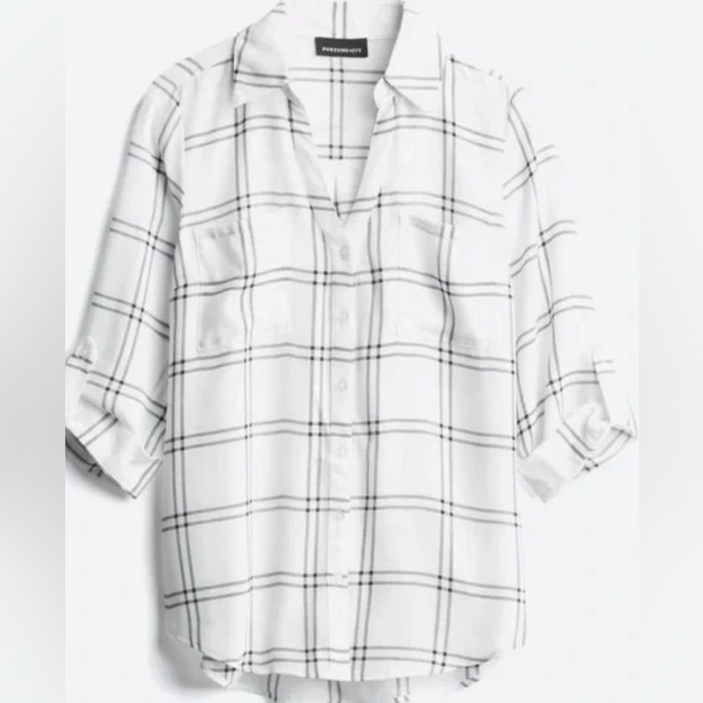 Fortune + Ivy Christelle button-down blouse. White XL NWOT